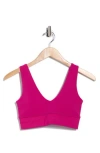X By Gottex Rib Insert Activewear Bra In Pink