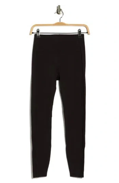 X By Gottex Rib Insert Activewear Leggings In Black