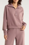 X By Gottex Scuba Knit Half Zip Sweatshirt In Pink