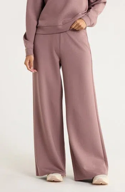 X By Gottex Scuba Knit Wide Leg Pants In Brown
