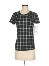 X By Gottex Short Sleeve Top Black Square Neckline Tops In Blue