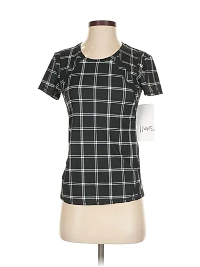 X By Gottex Short Sleeve Top Black Square Neckline Tops In Blue