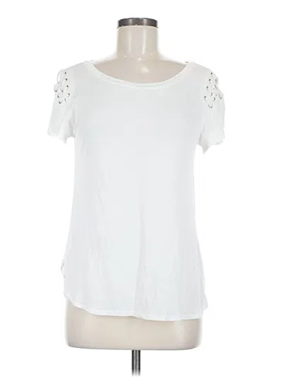 Pre-owned X By Gottex Short Sleeve Top White Cold Shoulder Neckline Tops