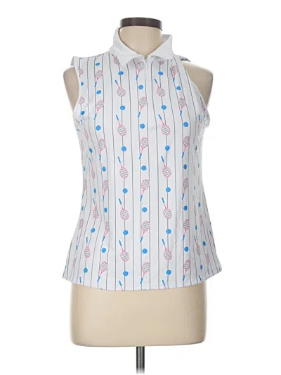 Pre-owned X By Gottex Tank Top White Collared Neckline Tops