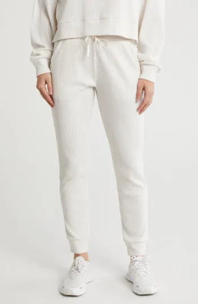 X By Gottex Tie Waist Rib Joggers In Cream
