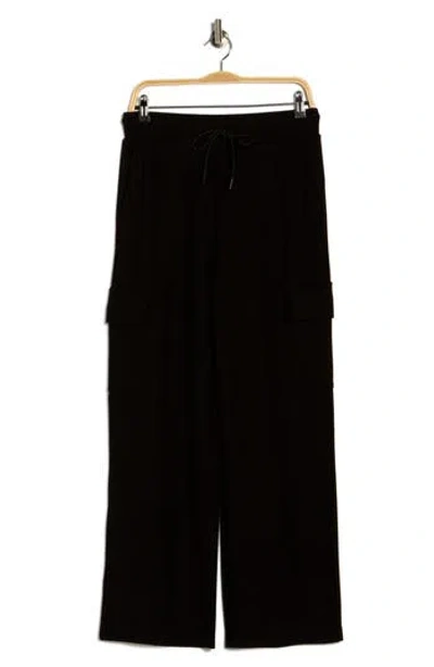X By Gottex Waffle Knit Cargo Pants In Black