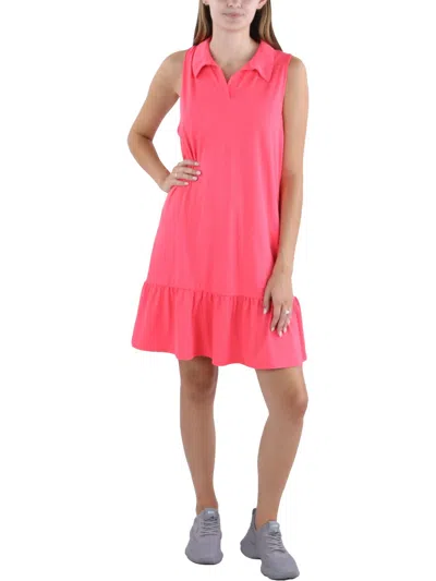 X By Gottex Womens Collared Tiered Mini Dress In Pink
