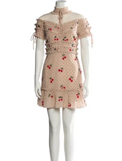 Pre-owned X By Nbd Floral Print Mini Dress W/ Tags In Neutral