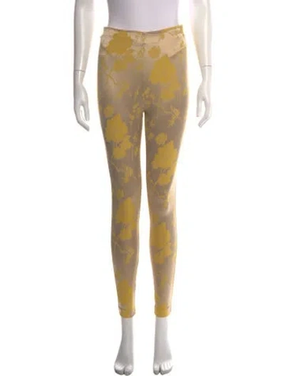 Pre-owned X By Nbd Floral Print Skinny Leg Pants In Neutrals