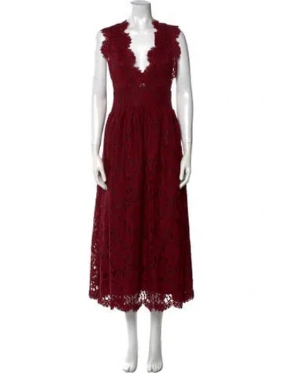 Pre-owned X By Nbd Lace Long Dress In Red