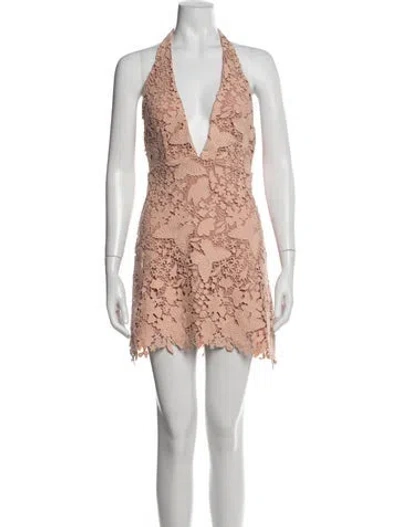 Pre-owned X By Nbd Lace Pattern Mini Dress In Neutral