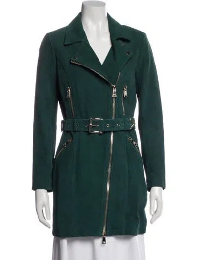 Pre-owned X By Nbd Leather Biker Jacket In Green