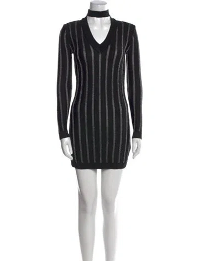 Pre-owned X By Nbd Mock Neck Mini Dress In Black