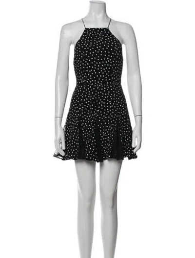 Pre-owned X By Nbd Polka Dot Print Mini Dress In Black