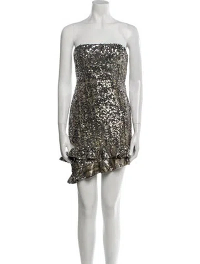 Pre-owned X By Nbd Sequin Mini Dress In Silver