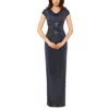 X By Xscape Womens Open Back Cowl Neck Evening Dress In Black