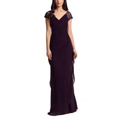 X By Xscape Womens Ruched Polyester Evening Dress In Purple