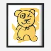 X Ilona Blue Black / Gold / White Graffiti Bear: Limited Edition Original Art In Multi