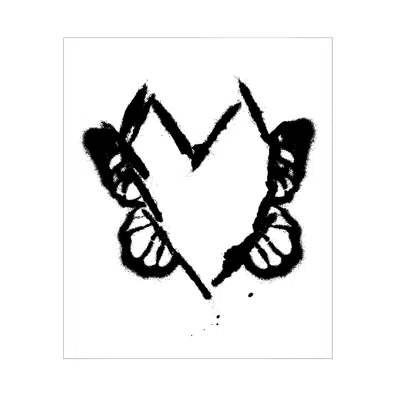 X Ilona Blue Black / White Hearts Evolve Original Art Limited Edition Archival Print
