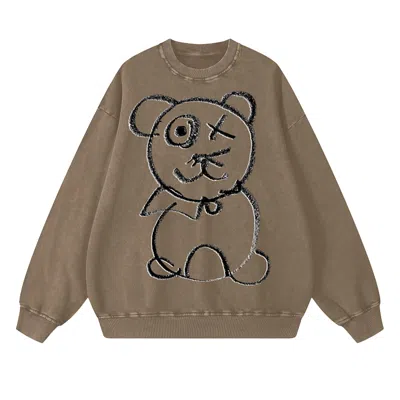 X Ilona Blue Women's Black / Green / White Kindred Spirit Universal Sage Crewneck In Brown