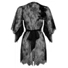 X Intima Women's Black Mini Lace Dressing Gown Tiny, Elegant And Luxurious In Black