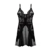X Intima Women's Black Mini Soft Lace Nightdress In Black