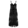 X Intima Women's Black Romantic Off Shoulder Corset Bodice Embroideried Dress In Black