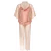 X Intima Women's Rose Gold A Symphony Of Elegance- Three-piece Pyjama Set In Rose Gold