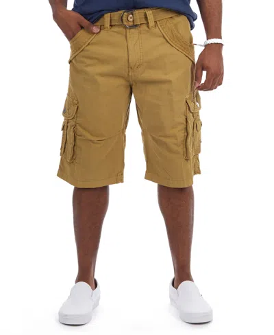 X-ray Men's Belted Double Pocket Cargo Shorts In New Khaki
