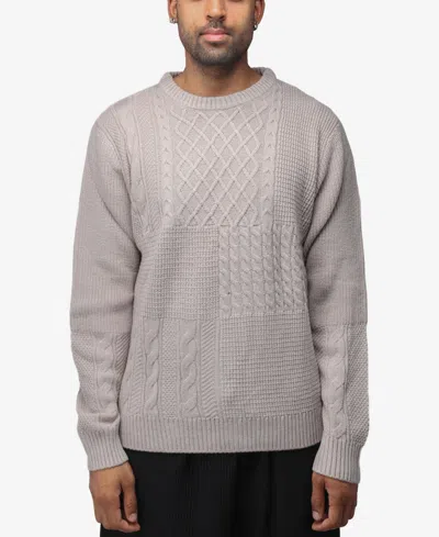 X-ray Men's Crewneck Mixed Texture Sweater In Sand