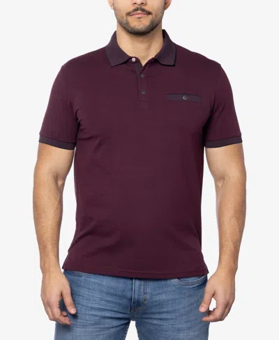 X-ray Men's Short Sleeve Snap-placket Polo With Birds Eye Rib