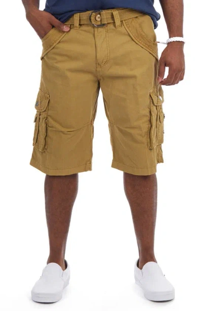 X-ray Belted Bermuda Cargo Shorts In New Khaki