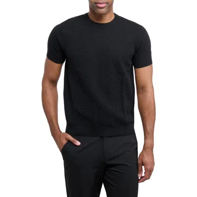 X-ray Xray Check Short Sleeve Sweater In Black