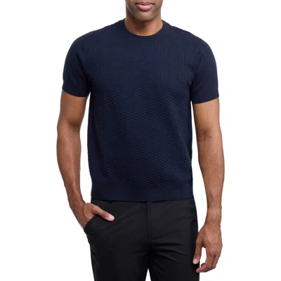 X-ray Xray Check Short Sleeve Sweater In Blue