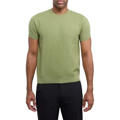 X-ray Xray Check Short Sleeve Sweater In Green