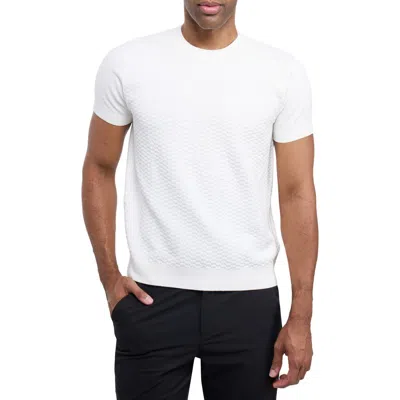 X-ray Xray Check Short Sleeve Sweater In White