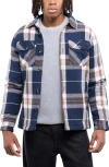 X-ray Xray Faux Shearling Lined Flannel Shirt Jacket In Multi