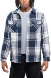 X-ray Xray Faux Shearling Lined Flannel Shirt Jacket In Multi