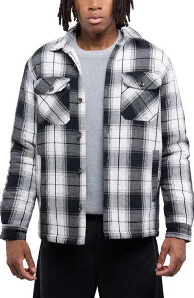 X-ray Xray Faux Shearling Lined Flannel Shirt Jacket In Multi