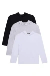 X-ray Xray Kids' 3-pack Hooded Long Sleeve Cotton T-shirts In Multi
