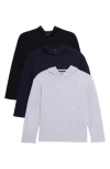 X-ray Xray Kids' 3-pack Hooded Long Sleeve Cotton T-shirts In Multi