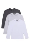 X-ray Xray Kids' 3-pack Hooded Long Sleeve Cotton T-shirts In Multi