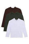 X-ray Xray Kids' 3-pack Hooded Long Sleeve Cotton T-shirts In Multi