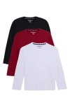 X-ray Xray Kids' 3-pack Long Sleeve Cotton T-shirts In Multi