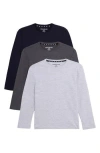X-ray Xray Kids' 3-pack Long Sleeve Cotton T-shirts In Multi
