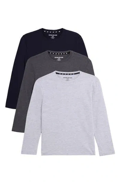 X-ray Xray Kids' 3-pack Long Sleeve Cotton T-shirts In Multi