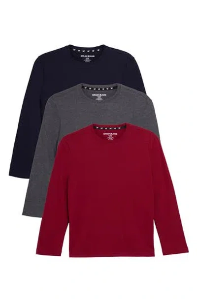 X-ray Xray Kids' 3-pack Long Sleeve Cotton T-shirts In Multi
