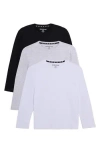 X-ray Xray Kids' 3-pack Long Sleeve Cotton T-shirts In Multi