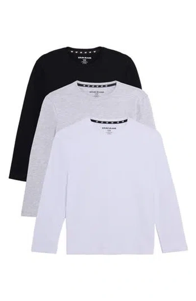 X-ray Xray Kids' 3-pack Long Sleeve Cotton T-shirts In Multi