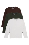 X-ray Xray Kids' 3-pack Long Sleeve Cotton T-shirts In Multi